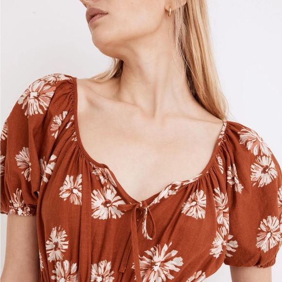 MADEWELL Linen Blend Sophia Midi Dress in Rusty Torch Size XXL ••SOLD OUT•• - Picture 5 of 12
